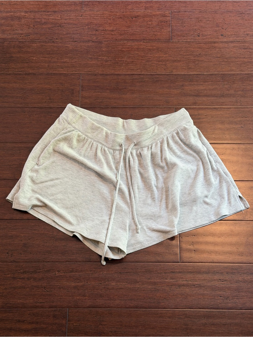 American Eagle Gray Ribbed Lounge Shorts